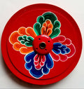 FLORAL DESIGN FLAT WOODEN INCENSE BURNER