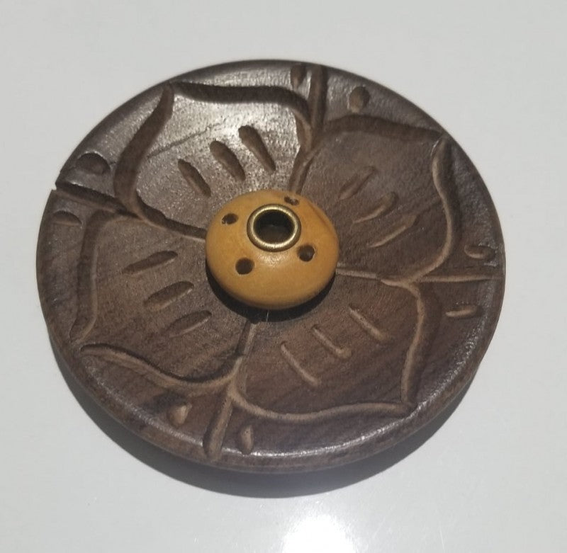 FLOWER PETAL LOTUS WOODEN INCENSE BURNER