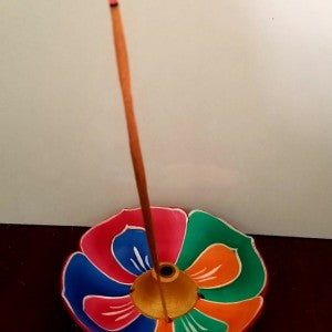 LOTUS DESIGN WOODEN INCENSE BURNER