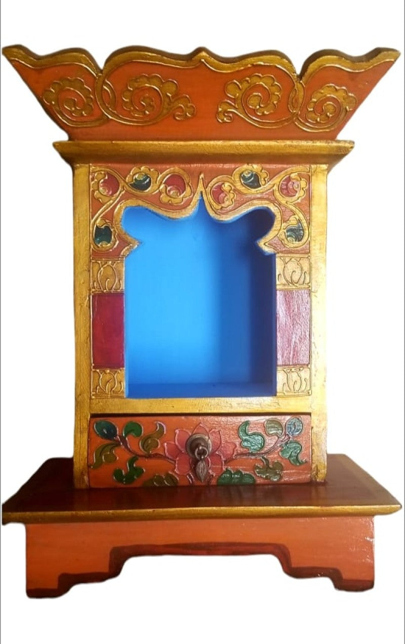 MINI BUDDHIST TIBETAN WOODEN ALTAR
