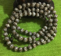 OM MANI PADME HUM CARVED CONCH SHELL MEDITATION MALA