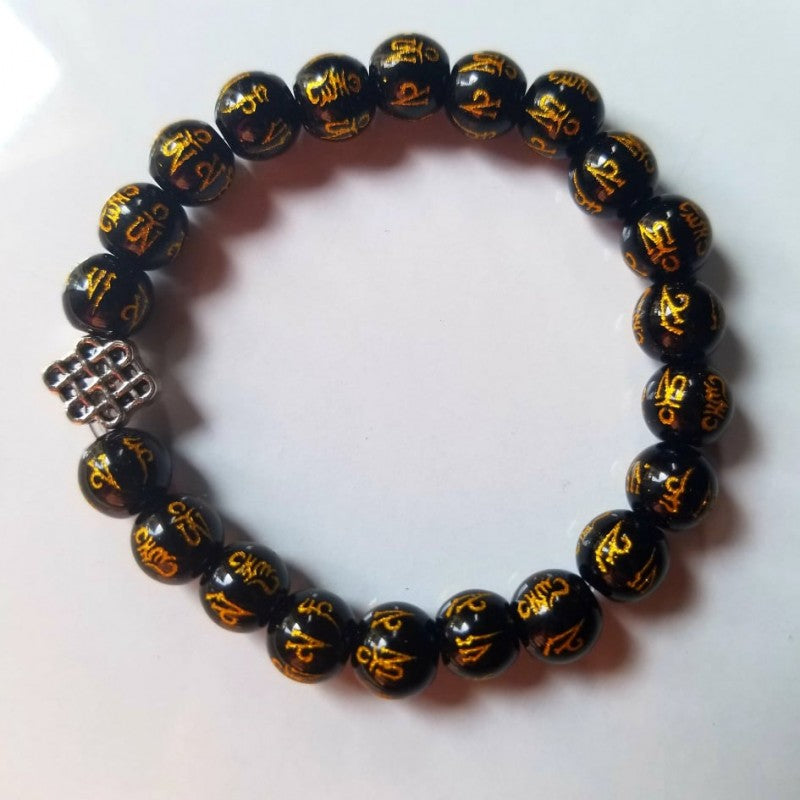 OM MANI PADME HUM WITH ETERNAL KNOT BRACELET