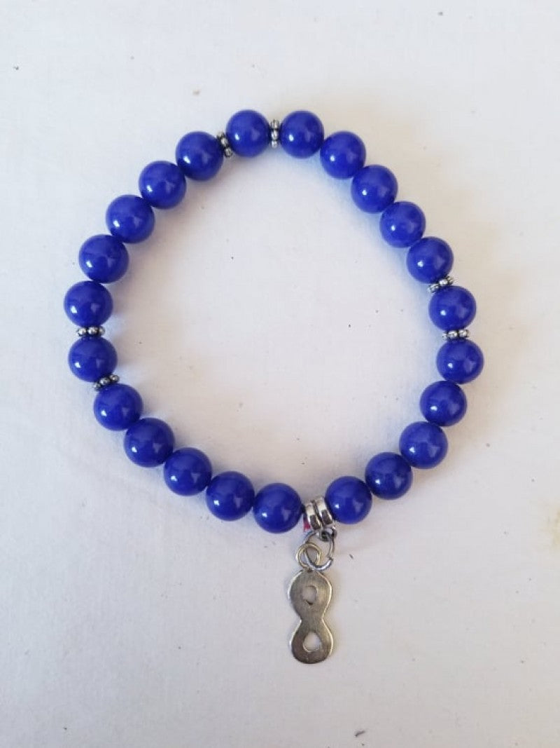 ROYAL BLUE ONYX WITH INFINITY CHARM BRACELET