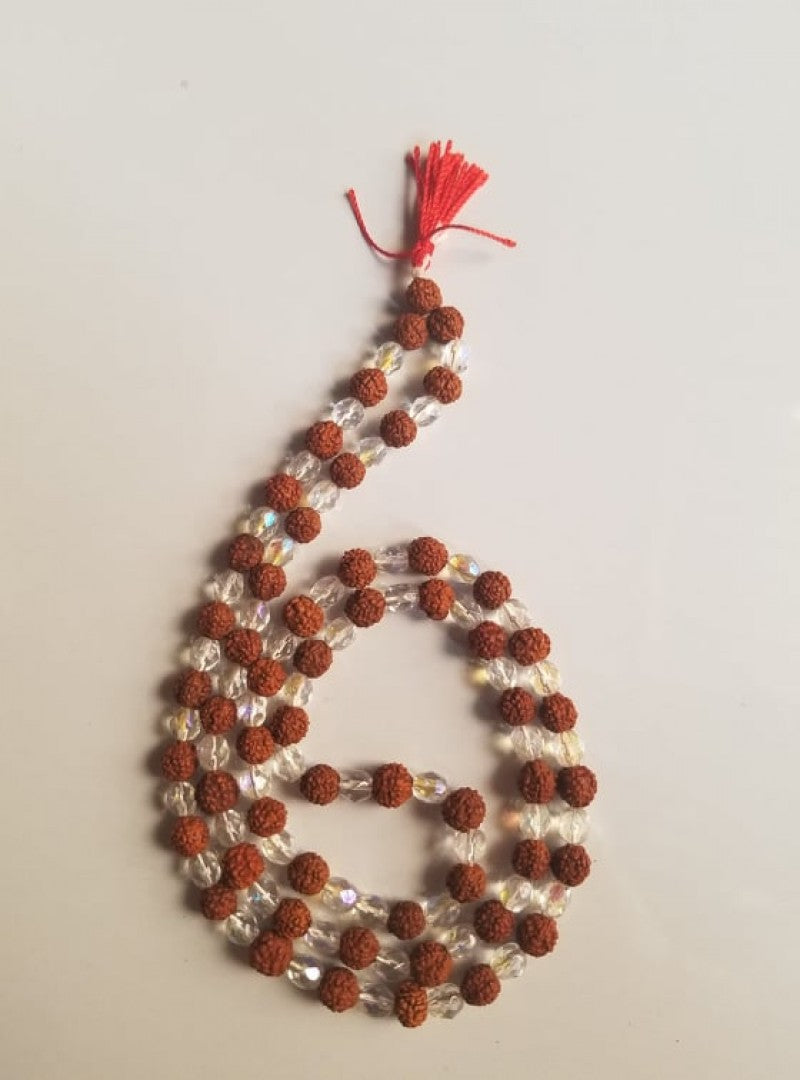 RUDRAKSHA AND CRYSTAL MALA