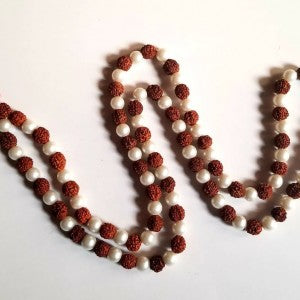 RUDRAKSHA AND PEARL 108 PURIFY MALA
