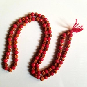RUDRAKSHA WITH CORAL MALA