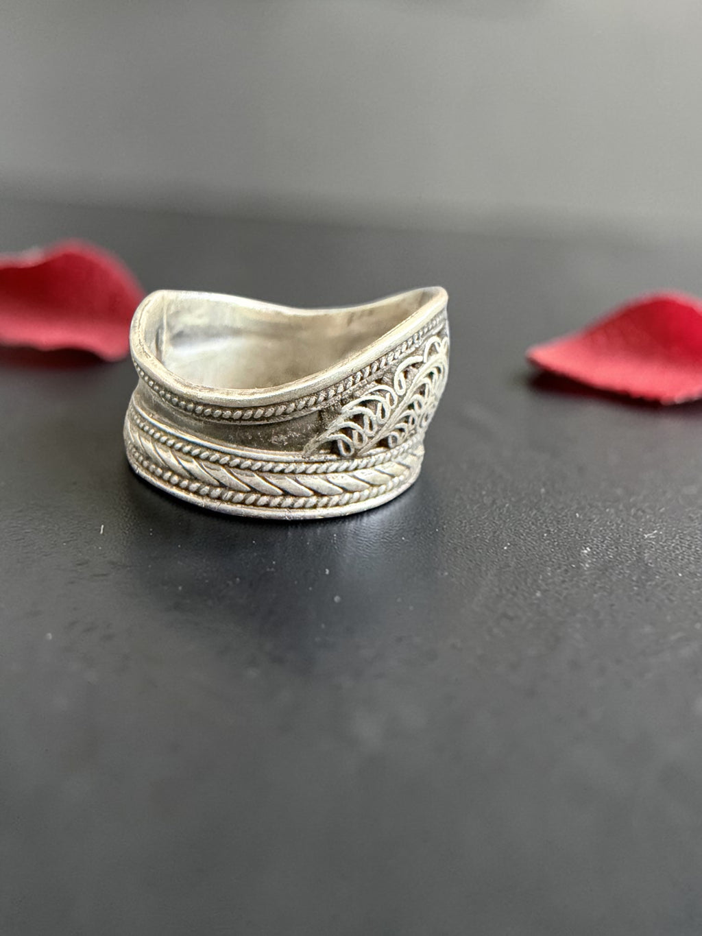 Lotus Filigree Sterling Silver Ring