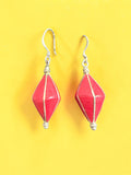 Oval Coral With Sterling Silver Earring