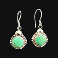 Natural Tibetan Turquoise Stone Sterling Silver Earring