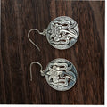 Tibetan Eight Auspicious Symbol Lotus Flower Sterling Silver Earring