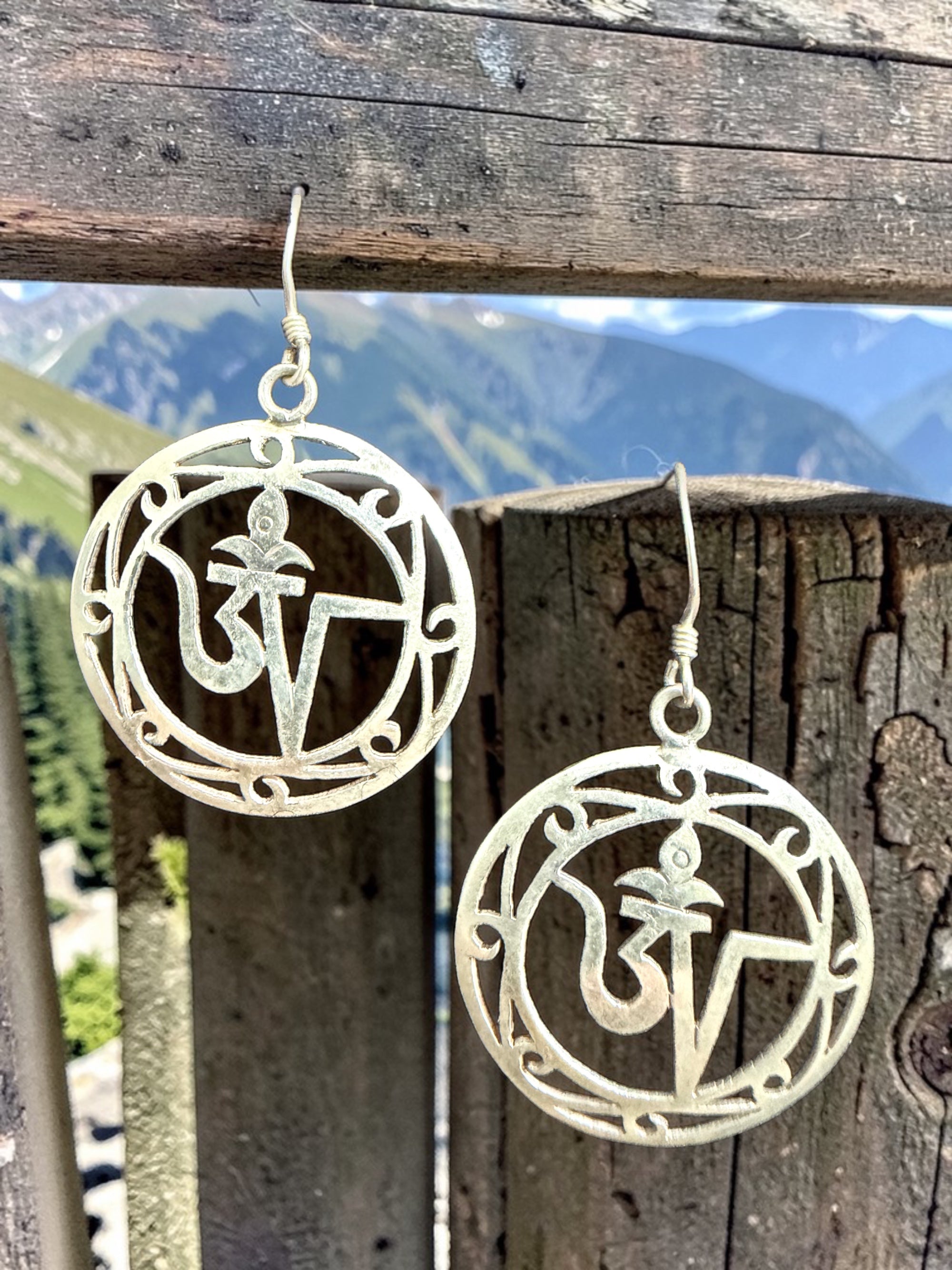 OM Stering Silver Earring