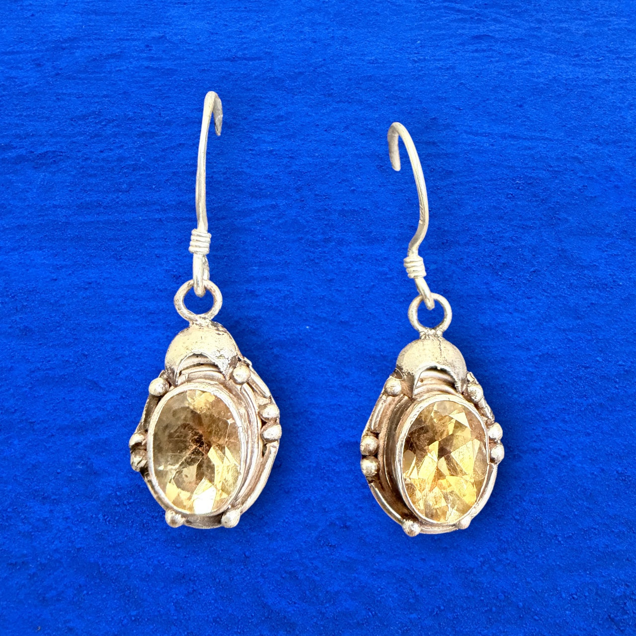 Natural Citrine Gemstone Sterling silver Earring