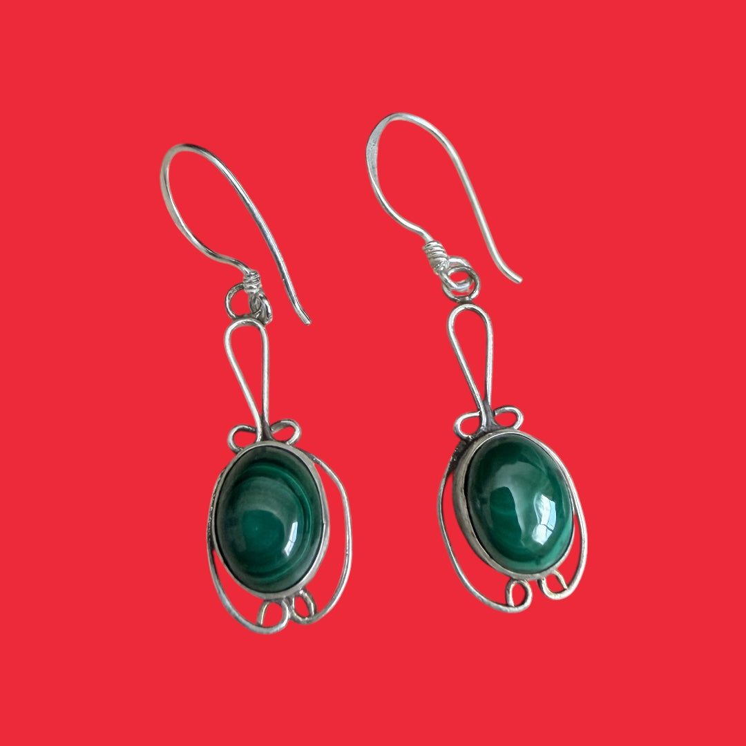 Antique Tibetan Turquoise 925vSterling Silver Earring