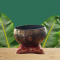 Tibetan Singing Bowl with Symbols - Black