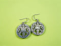 Tibetan Eight Auspicious Symbols Kalash Sterling Silver Earring