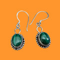 Malachite Gemstone Earring 9.25 Sterling Silver