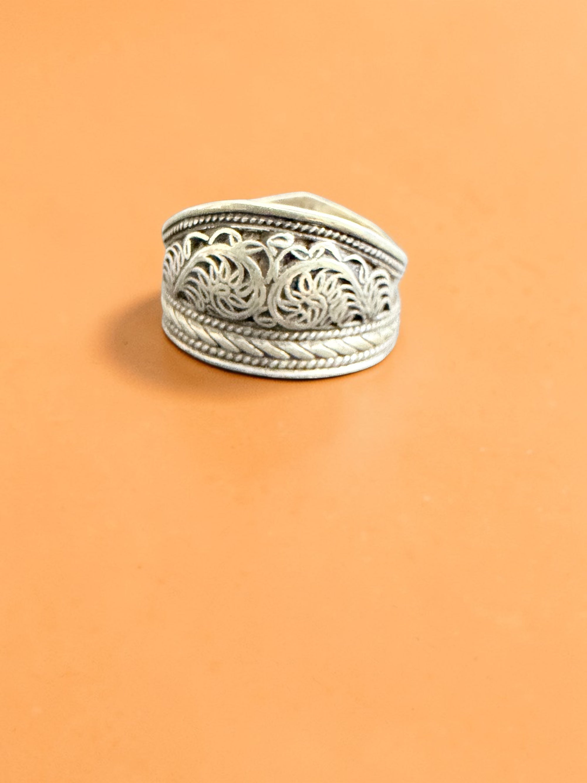 Lotus Filigree Sterling Silver Ring