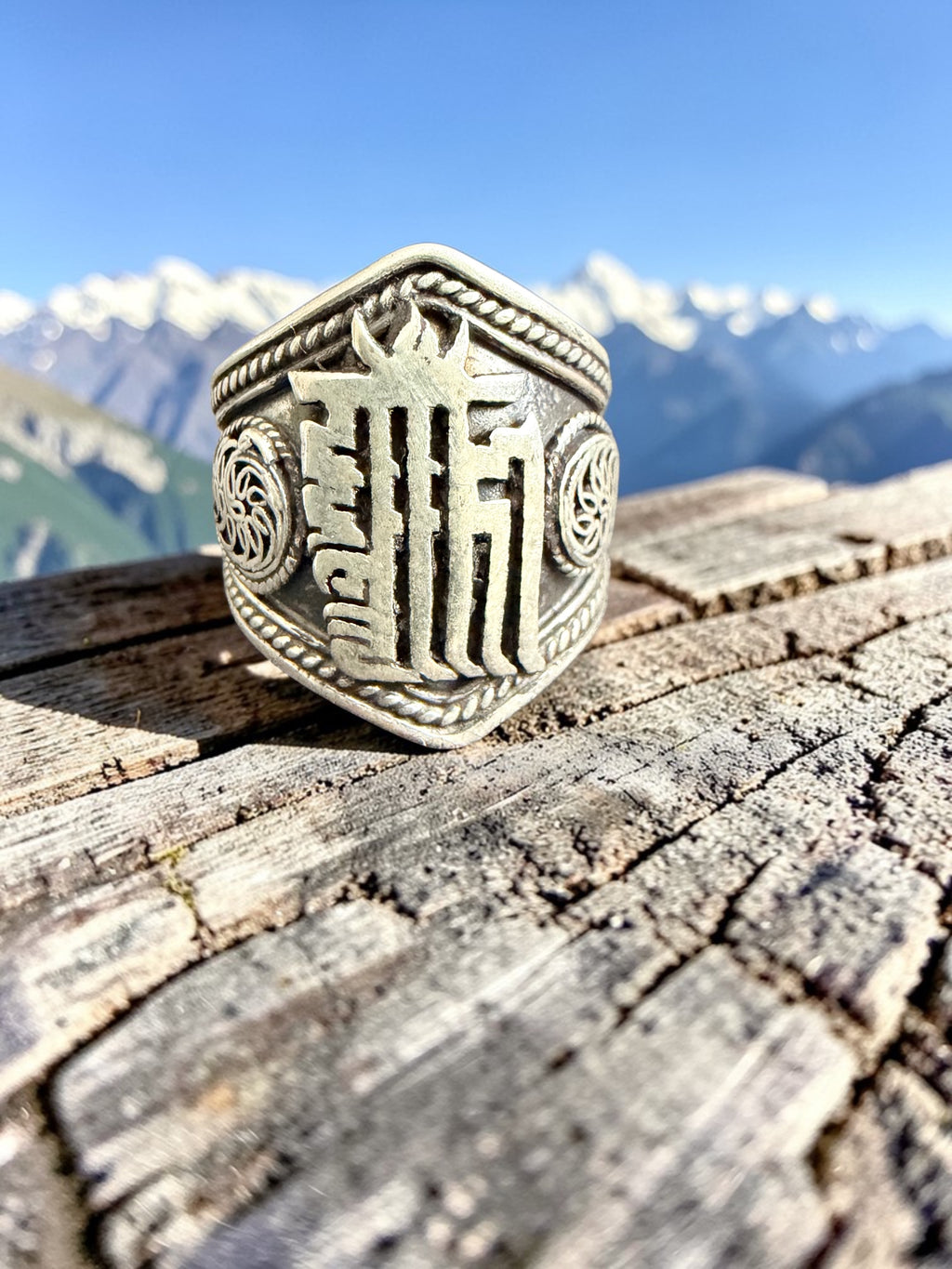 Tibetan Kalachakra Sterling Silver Ring