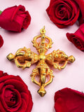 Gold Plated Copper Double Dorje Pendent