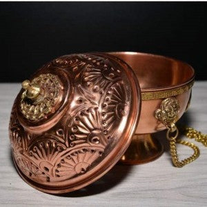 TIBETAN HANGING COPPER  INCENSE BURNER
