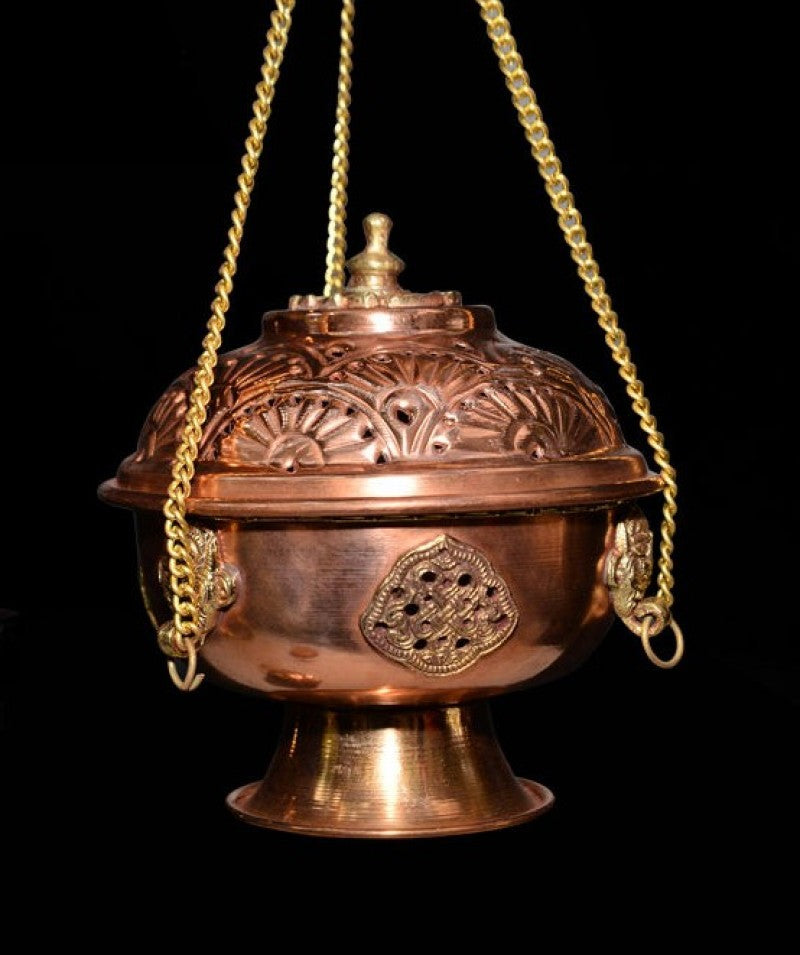 TIBETAN HANGING COPPER  INCENSE BURNER