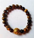 TIGER EYE WITH GOLDEN BALL CHARM BRACELET